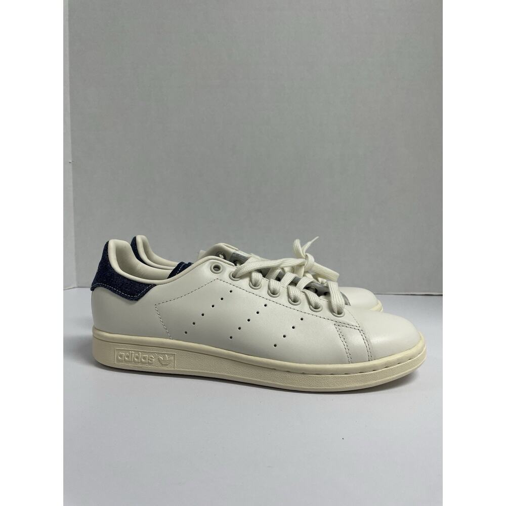 Adidas Stan Smith White Denim FW4424 Size 7 Low Top Leather Sneaker Off White - Picture 3 of 8